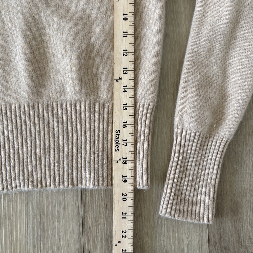 BANANA REPUBLIC Beige Cashmere V Neck Johnny Collar Sweater Size XS - Picture 4 of 6
